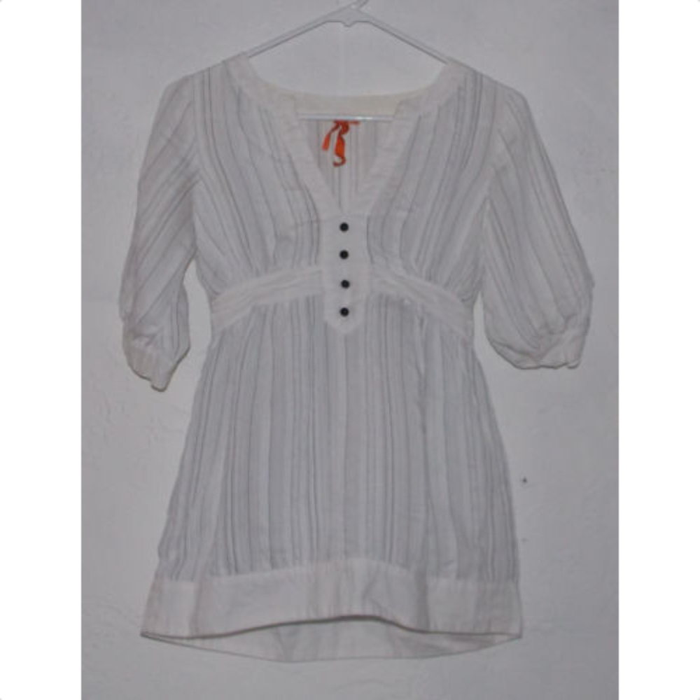 BCBGeneration XS Top Pin Striped Short Sleeve